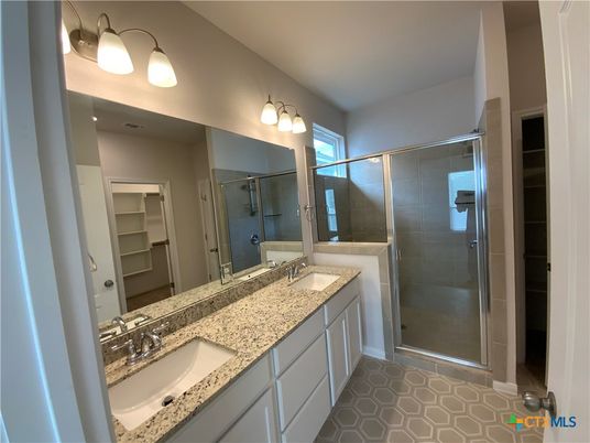 Bathroom, Dual Sink Vanities, Glass Shower, Interior