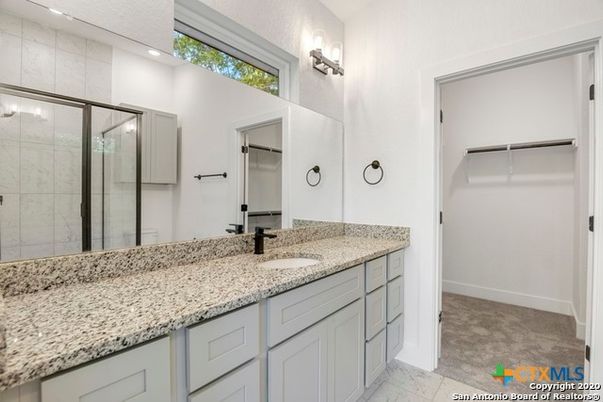 Bathroom, Dual Sink Vanities, Glass Shower, Interior, Recessed Lighting, Walk-in Closets