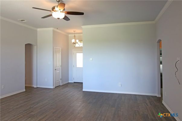Chandelier, Empty room, Interior, Wood Texture Flooring