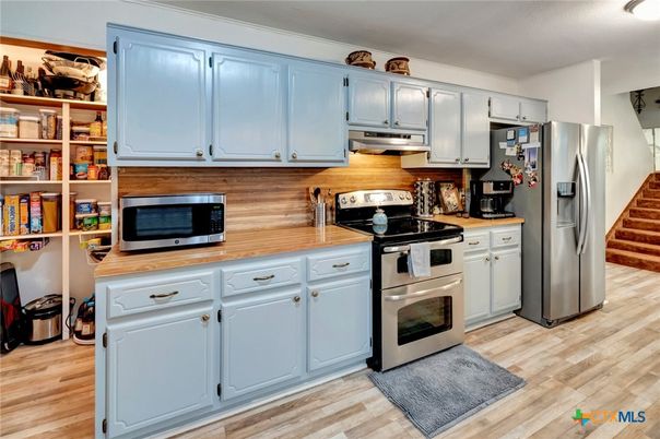 Interior, Kitchen, Stainless Steel Appliances, Wood Texture Flooring