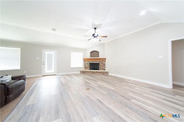 Empty room, Fireplace, Interior, Wood Texture Flooring