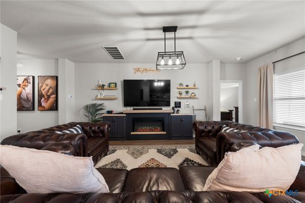 Fireplace, Interior, Living room, Pendant Lights