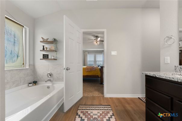 Bathroom, Interior, Wood Texture Flooring