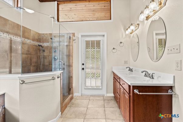 Bathroom, Glass Shower, Interior, Wooden Ceilings