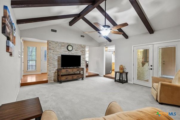 Interior, Stone Walls, Wooden Beams
