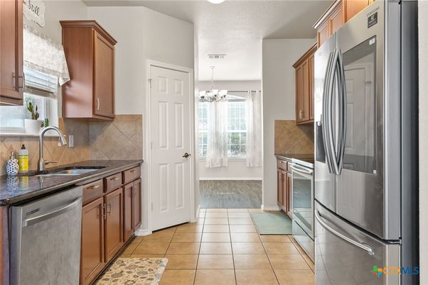 Chandelier, Interior, Kitchen, Stainless Steel Appliances