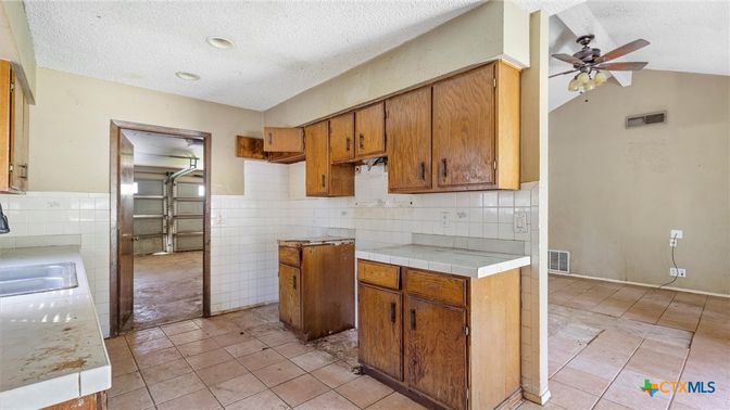 Interior, Kitchen, Recessed Lighting, Tile Countertops