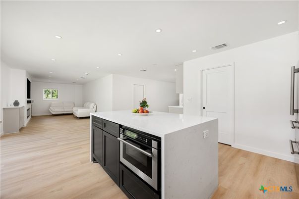 Interior, Kitchen, Recessed Lighting, Wood Texture Flooring