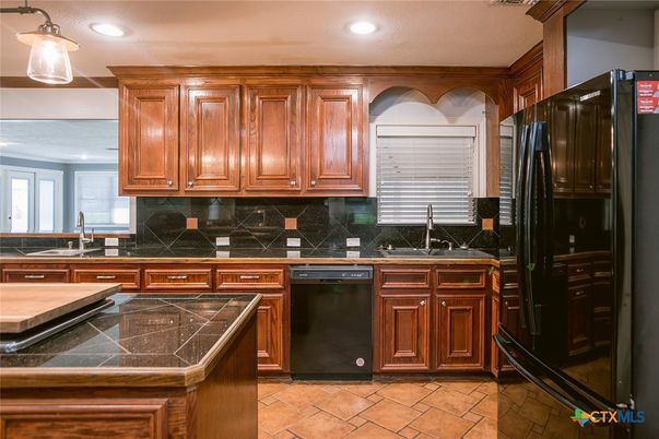 Interior, Kitchen, Recessed Lighting, Tile Countertops