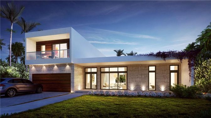 Attached, Exterior, Facade, Modern