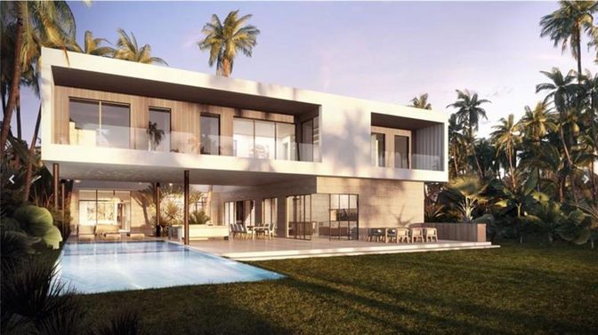 Backyard, Exterior, Facade, Pool, Modern