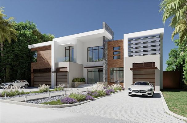 Attached, Exterior, Facade, Modern