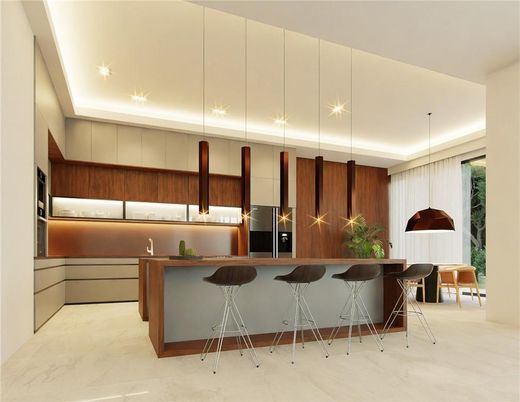 Interior, Kitchen, Marble, Pendant Lights, Recessed Lighting