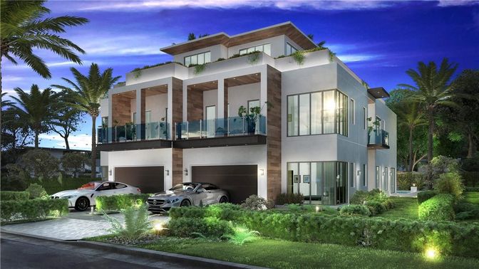 Attached, Exterior, Facade, Modern