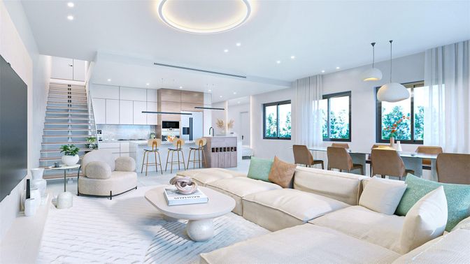Dining room, Interior, Kitchen, Living room, Pendant Lights, Recessed Lighting, Stainless Steel Appliances