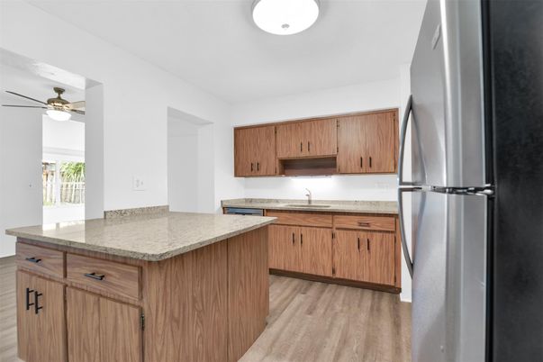 Interior, Kitchen, Wood Texture Flooring