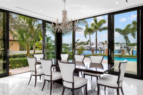 Chandelier, Dining room, Interior, Marble, Recessed Lighting, Water