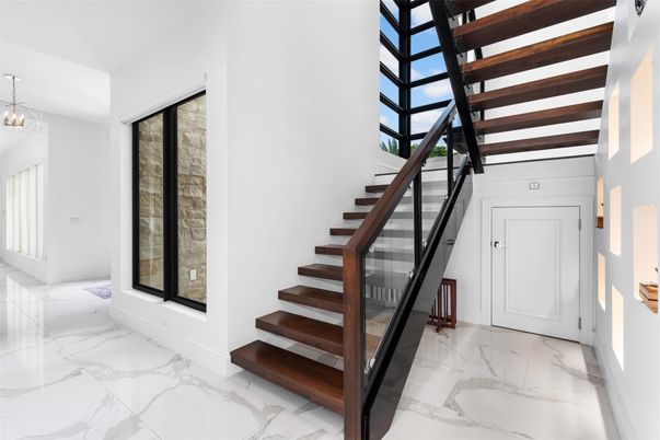 Interior, Marble, Pendant Lights, Wooden Beams