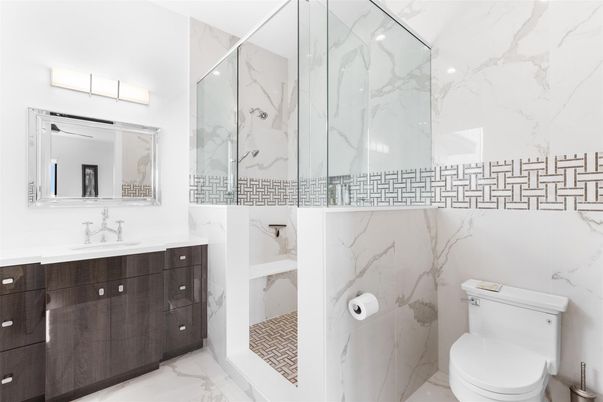 Bathroom, Glass Shower, Interior, Marble, Marble Walls