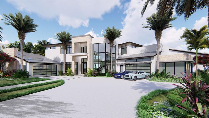 Attached, Exterior, Facade, Modern
