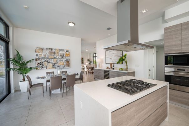 Dining room, Interior, Kitchen, Recessed Lighting, Stainless Steel Appliances