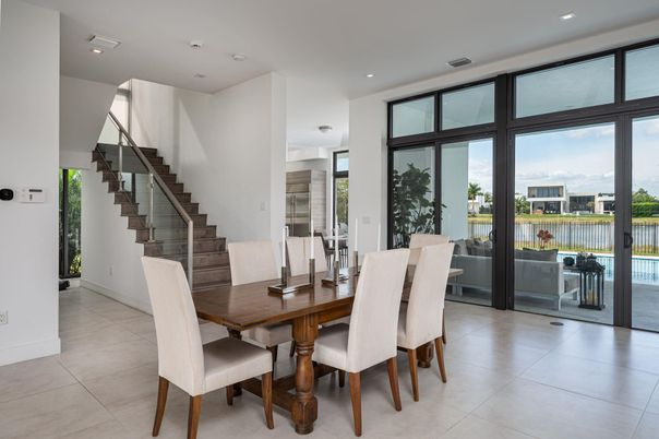 Dining room, Interior, Recessed Lighting, Water