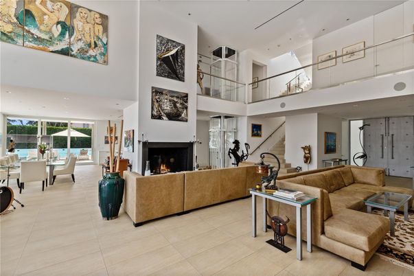 Dining room, Fireplace, Interior, Living room, Recessed Lighting