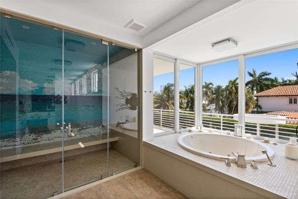 Bathroom, Glass Shower, Interior, Sun Room