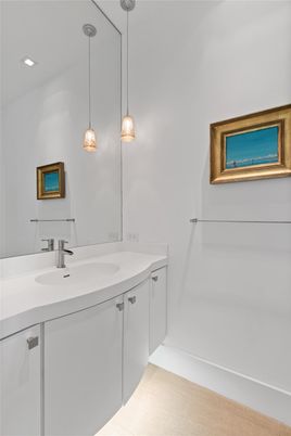Bathroom, Dual Sink Vanities, Interior, Pendant Lights, Recessed Lighting