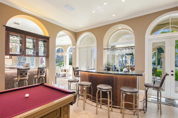 Billiard Table, Game Room, Interior, Recessed Lighting