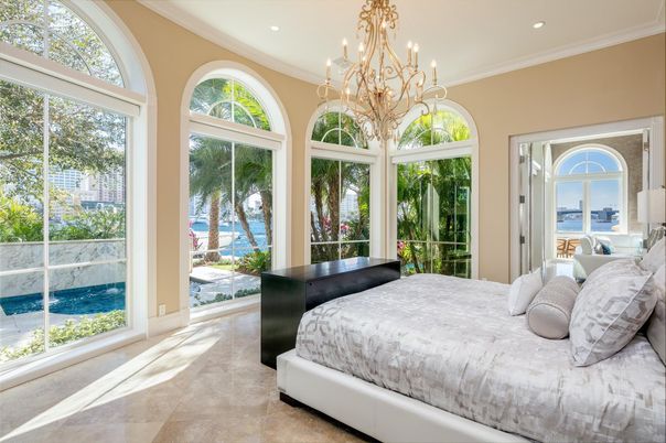 Bedroom, Chandelier, Interior, Recessed Lighting, Water