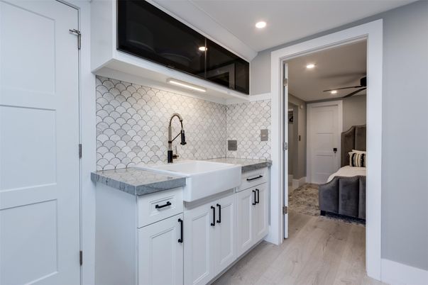 Bathroom, Interior, Recessed Lighting, Wood Texture Flooring