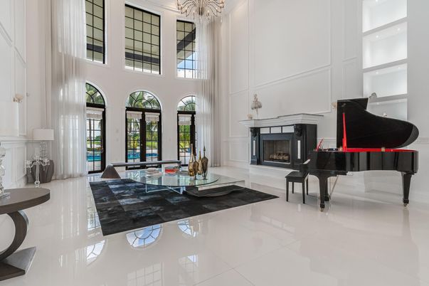 Fireplace, Interior, Living room, Piano