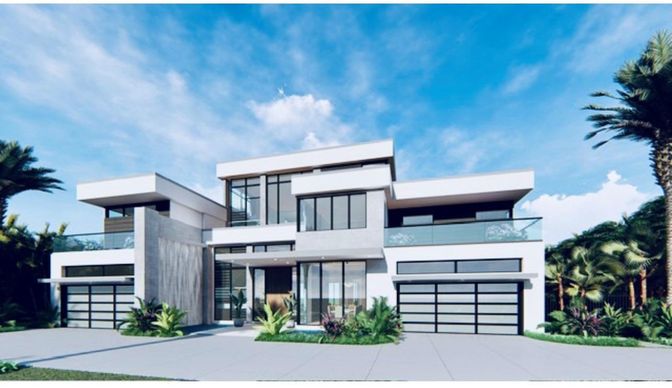 Attached, Exterior, Facade, Modern