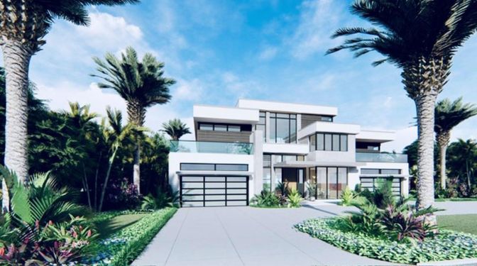 Attached, Exterior, Facade, Modern