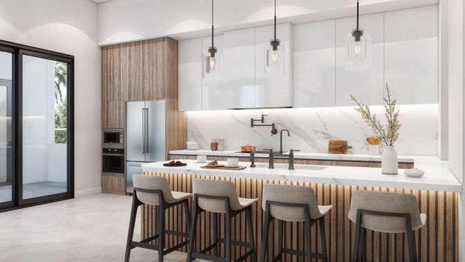 Interior, Kitchen, Pendant Lights, Stainless Steel Appliances