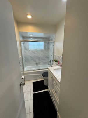 Bathroom, Glass Shower, Interior, Marble, Marble Walls, Recessed Lighting