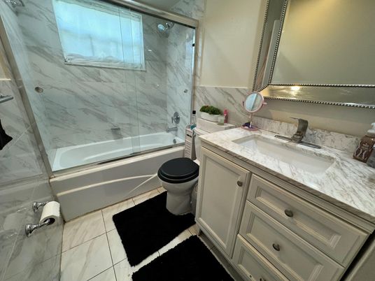 Bathroom, Glass Shower, Interior, Marble Walls