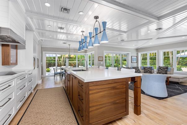 Dining room, Interior, Kitchen, Living room, Pendant Lights, Recessed Lighting, Wood Texture Flooring