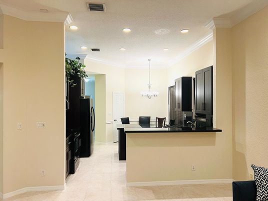 Chandelier, Home Office, Interior, Recessed Lighting