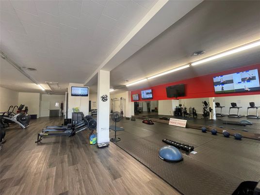 Fitness Equipment, Gym, Interior, Wood Texture Flooring