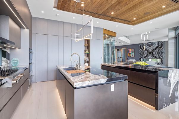 Interior, Kitchen, Pendant Lights, Recessed Lighting, Wooden Ceilings