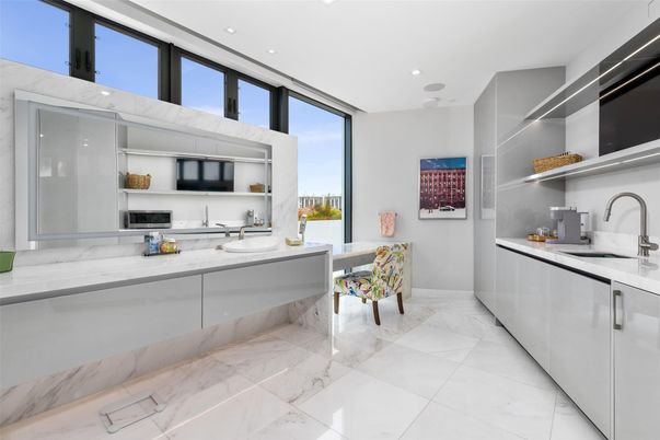 Interior, Kitchen, Marble, Recessed Lighting