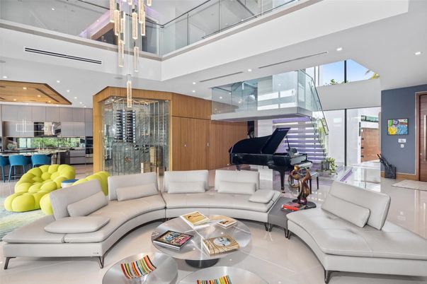 Interior, Kitchen, Living room, Piano, Recessed Lighting