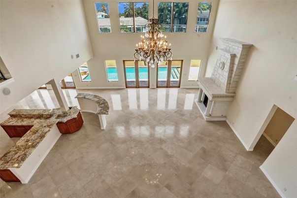 Chandelier, Empty room, Interior