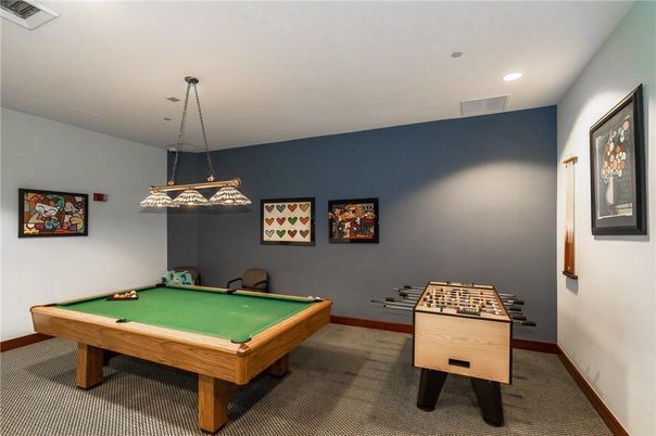 Billiard Table, Game Room, Interior, Pendant Lights, Recessed Lighting