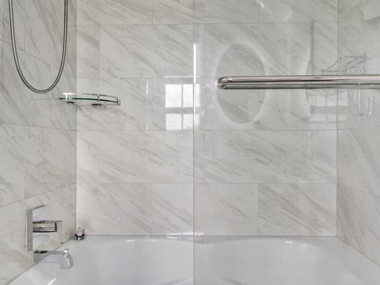 Bathroom, Glass Shower, Interior, Marble Walls
