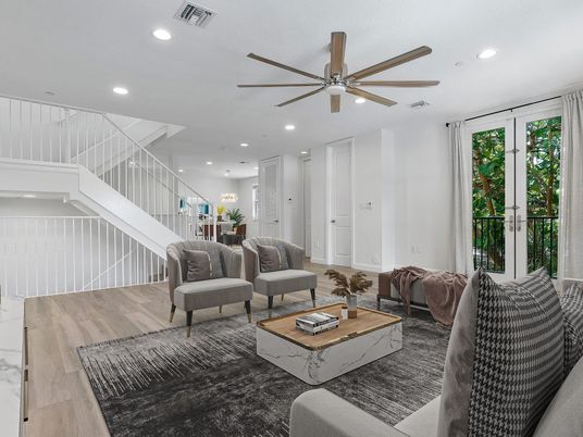 Interior, Living room, Pendant Lights, Recessed Lighting, Wood Texture Flooring