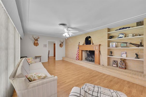 Fireplace, Interior, Stone Walls, Wood Texture Flooring