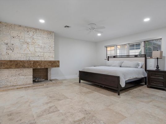 Bedroom, Fireplace, Interior, Recessed Lighting